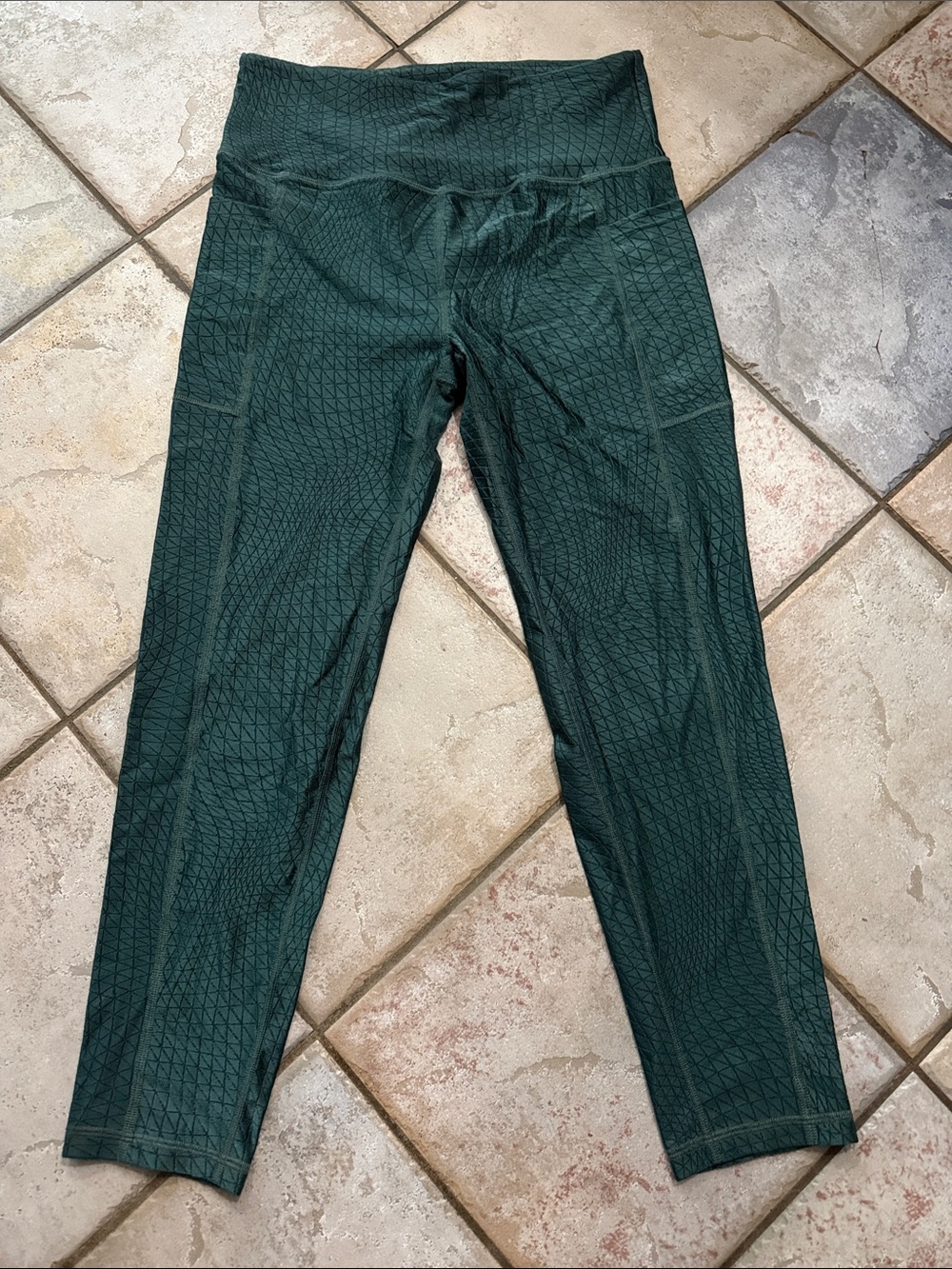 Lola Getts Deep Green Textured Athletic Leggins XL